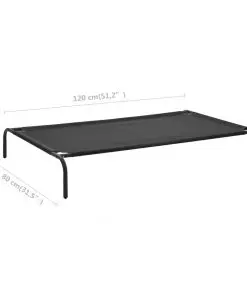 vidaXL Elevated Dog Bed Black XL Textilene