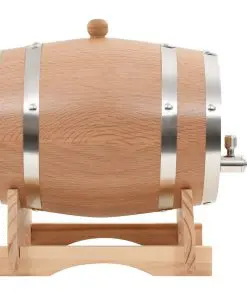 vidaXL Wine Barrel with Tap Solid Oak Wood 6 L