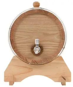 vidaXL Wine Barrel with Tap Solid Oak Wood 6 L