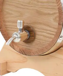 vidaXL Wine Barrel with Tap Solid Oak Wood 6 L