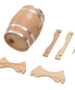 vidaXL Wine Barrel with Tap Solid Oak Wood 6 L