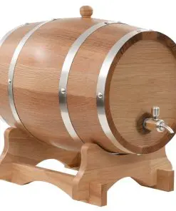 vidaXL Wine Barrel with Tap Solid Oak Wood 12 L