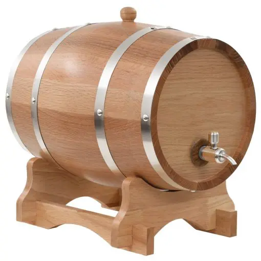 vidaXL Wine Barrel with Tap Solid Oak Wood 12 L