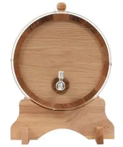 vidaXL Wine Barrel with Tap Solid Oak Wood 12 L