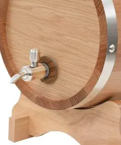 vidaXL Wine Barrel with Tap Solid Oak Wood 12 L