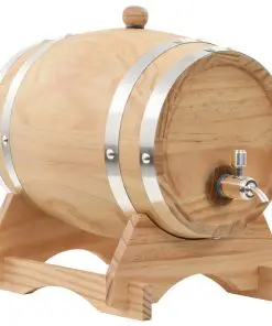 vidaXL Wine Barrel with Tap Solid Pinewood 6 L