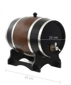 vidaXL Wine Barrel with Tap Solid Pinewood 12 L