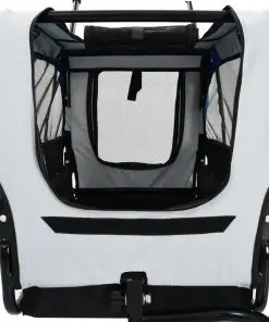 vidaXL 2-in-1 Pet Bike Trailer & Jogging Stroller Grey and Blue