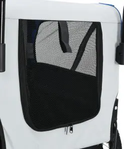 vidaXL 2-in-1 Pet Bike Trailer & Jogging Stroller Grey and Blue