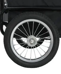 vidaXL 2-in-1 Pet Bike Trailer & Jogging Stroller Grey and Blue