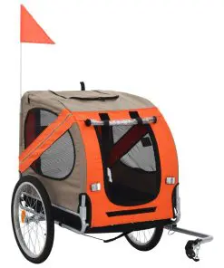 vidaXL Dog Bike Trailer Orange and Brown