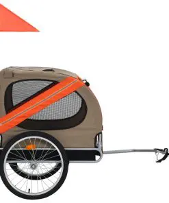 vidaXL Dog Bike Trailer Orange and Brown