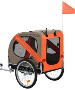 vidaXL Dog Bike Trailer Orange and Brown