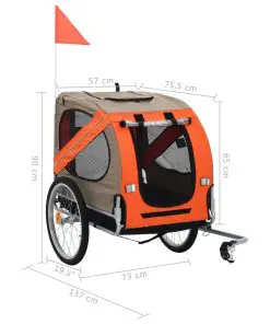 vidaXL Dog Bike Trailer Orange and Brown