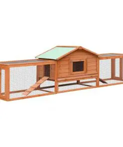 vidaXL Rabbit Hutch Solid Pine & Fir Wood 303x60x86 cm