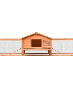 vidaXL Rabbit Hutch Solid Pine & Fir Wood 303x60x86 cm