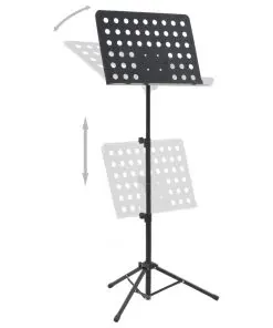 vidaXL Music Book Stand Black Steel