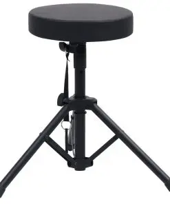 vidaXL Adjustable Drum Stool Black Round