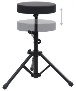 vidaXL Adjustable Drum Stool Black Round