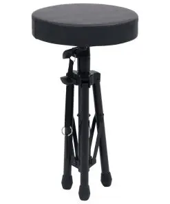vidaXL Adjustable Drum Stool Black Round