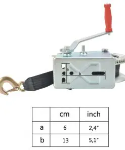 vidaXL Hand Winch with Strap 1360 kg