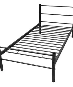 vidaXL Bed Frame Black Metal King Single Size