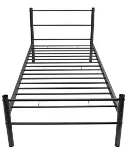 vidaXL Bed Frame Black Metal King Single Size