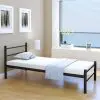 vidaXL Bed Frame Black Metal King Single Size