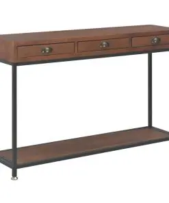 vidaXL Console Table with 3 Drawers 120x30x76 cm Solid Fir Wood