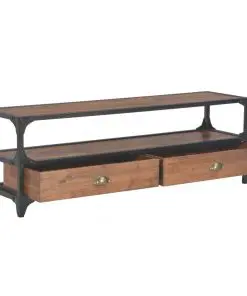 vidaXL TV Cabinet with 2 Drawers 120x30x40 cm Solid Pine Wood