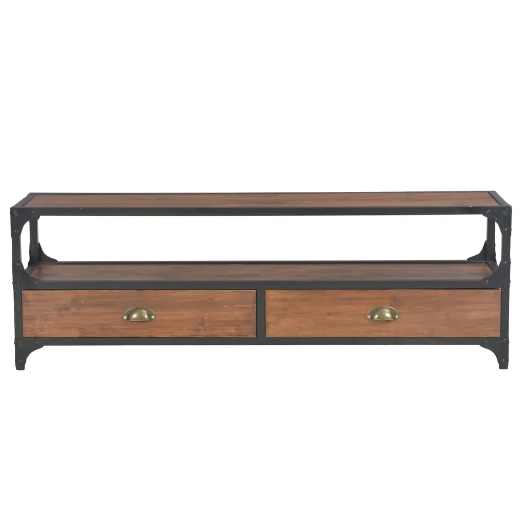 vidaXL TV Cabinet with 2 Drawers 120x30x40 cm Solid Pine Wood