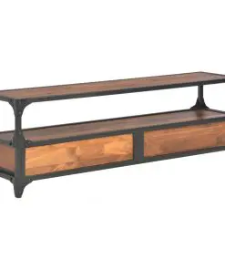 vidaXL TV Cabinet with 2 Drawers 120x30x40 cm Solid Pine Wood