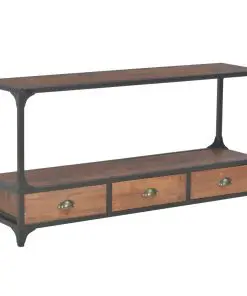 vidaXL TV Cabinet with 3 Drawers 120x30x60 cm Solid Pine Wood