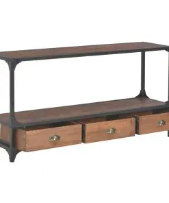 vidaXL TV Cabinet with 3 Drawers 120x30x60 cm Solid Pine Wood