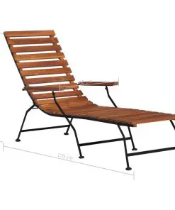 vidaXL Outdoor Deck Chair Solid Acacia Wood