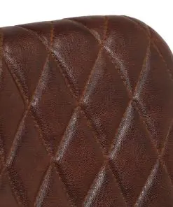 vidaXL Dining Chairs 4 pcs with Armrests Brown Real Leather