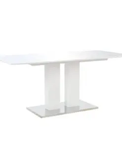 vidaXL Dining Table High Gloss White 180x90x76 cm MDF