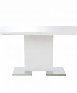 vidaXL Extendable Dining Table High Gloss White 180x90x76 cm MDF