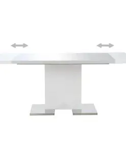 vidaXL Extendable Dining Table High Gloss White 180x90x76 cm MDF