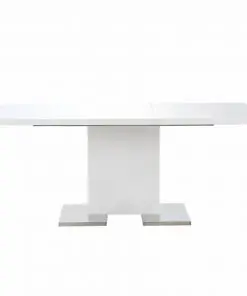 vidaXL Extendable Dining Table High Gloss White 180x90x76 cm MDF