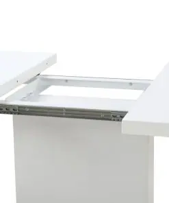 vidaXL Extendable Dining Table High Gloss White 180x90x76 cm MDF