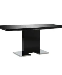 vidaXL Extendable Dining Table High Gloss Black 180x90x76 cm MDF