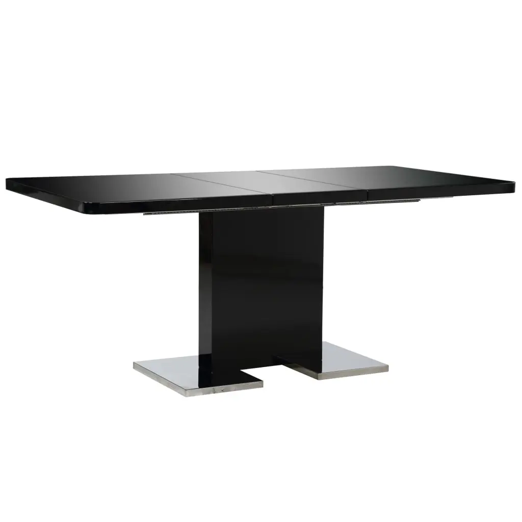 vidaXL Extendable Dining Table High Gloss Black 180x90x76 cm MDF