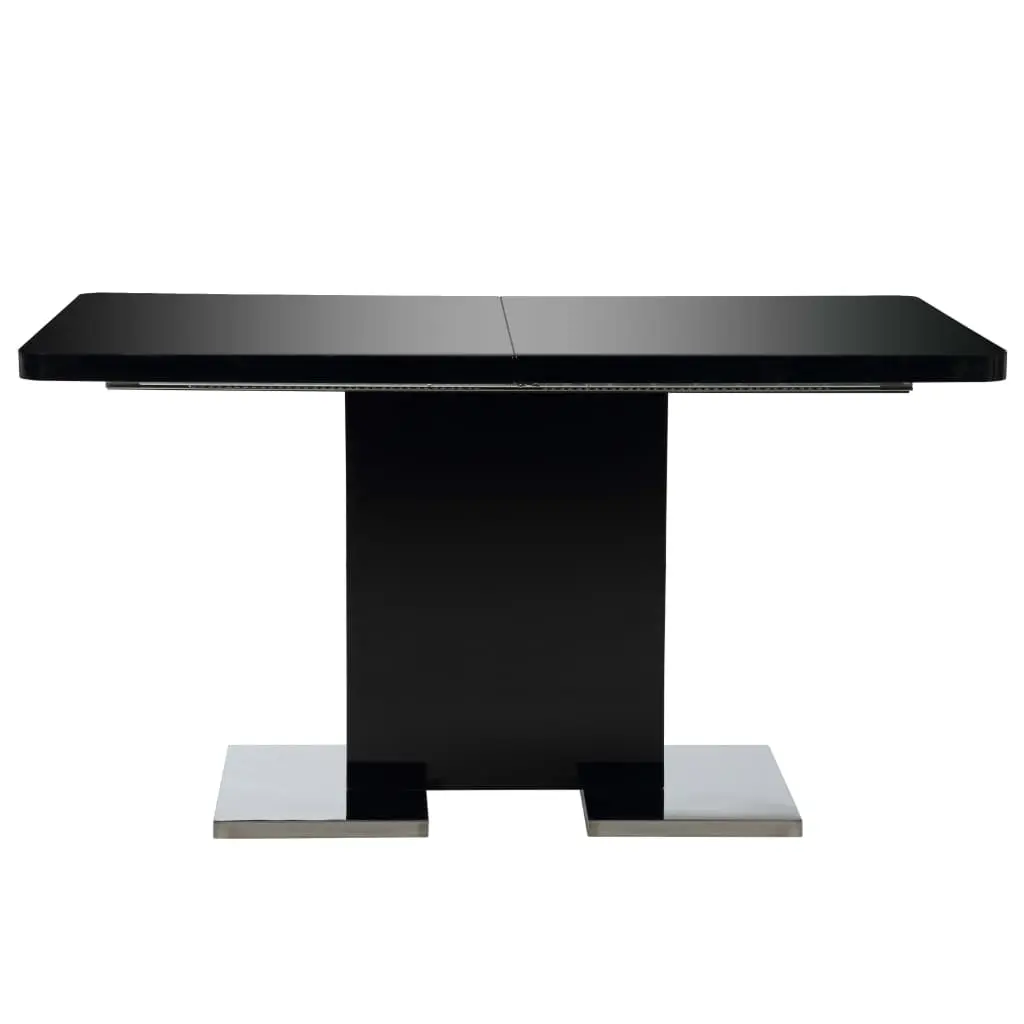 vidaXL Extendable Dining Table High Gloss Black 180x90x76 cm MDF