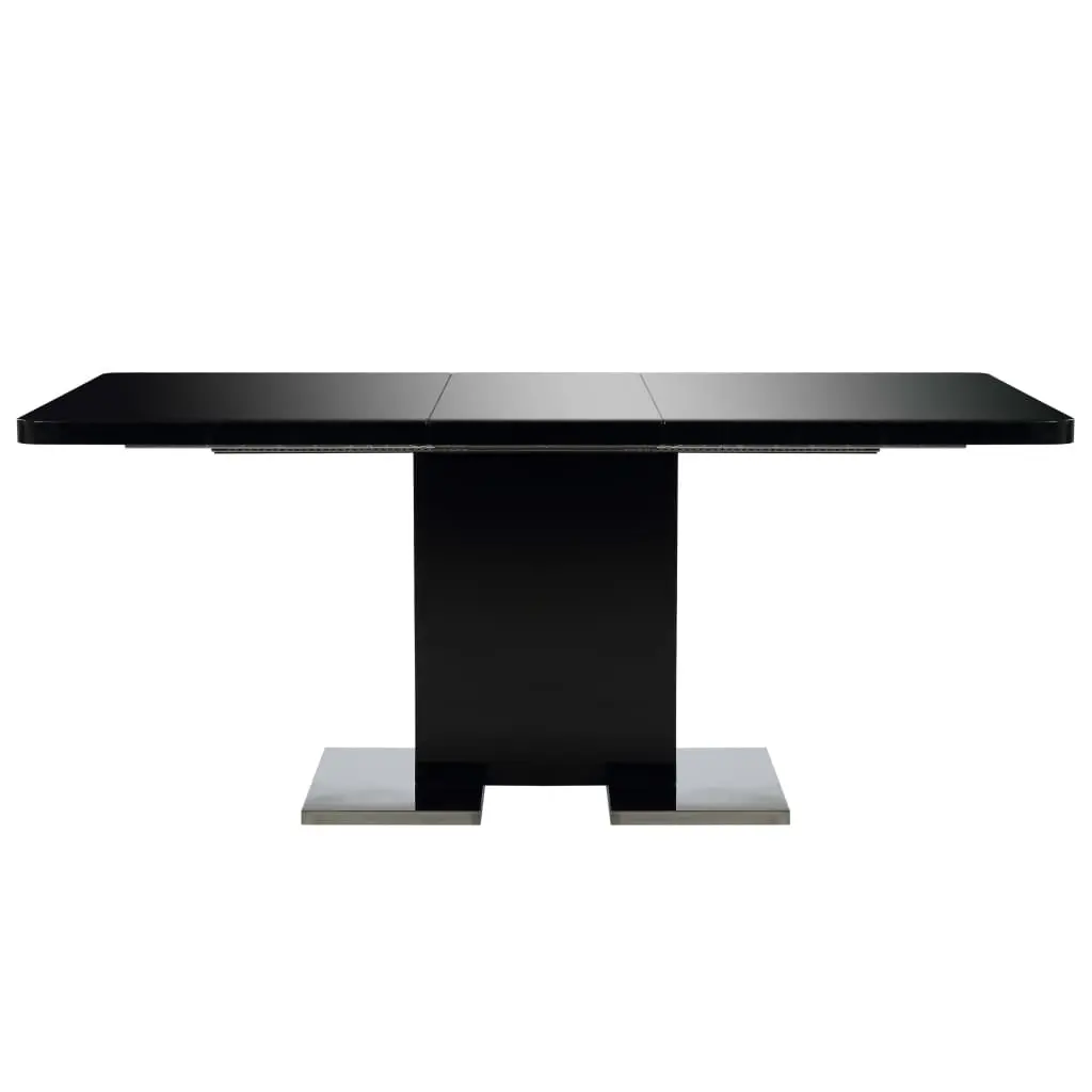 vidaXL Extendable Dining Table High Gloss Black 180x90x76 cm MDF