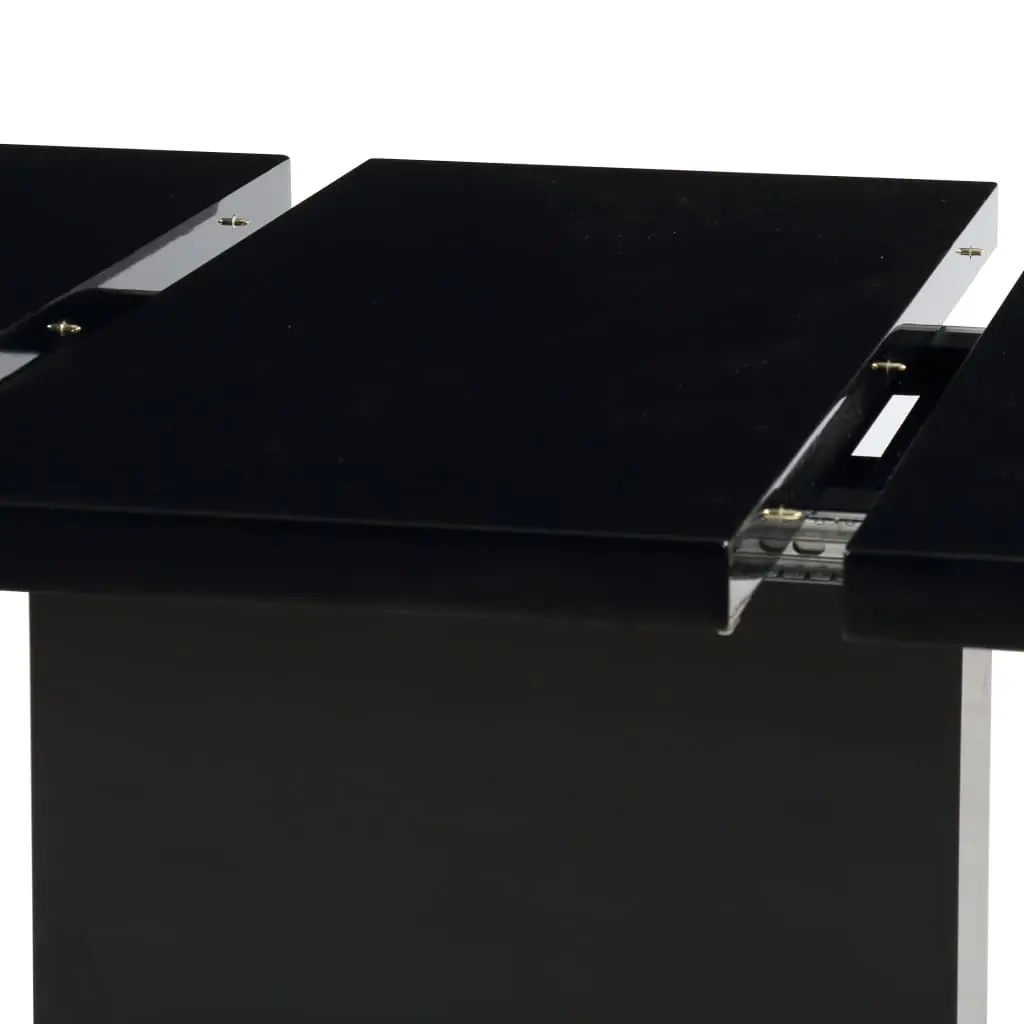 vidaXL Extendable Dining Table High Gloss Black 180x90x76 cm MDF