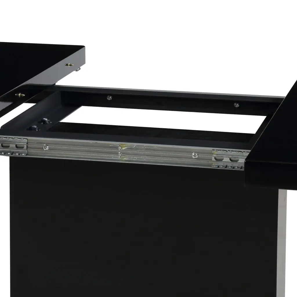 vidaXL Extendable Dining Table High Gloss Black 180x90x76 cm MDF