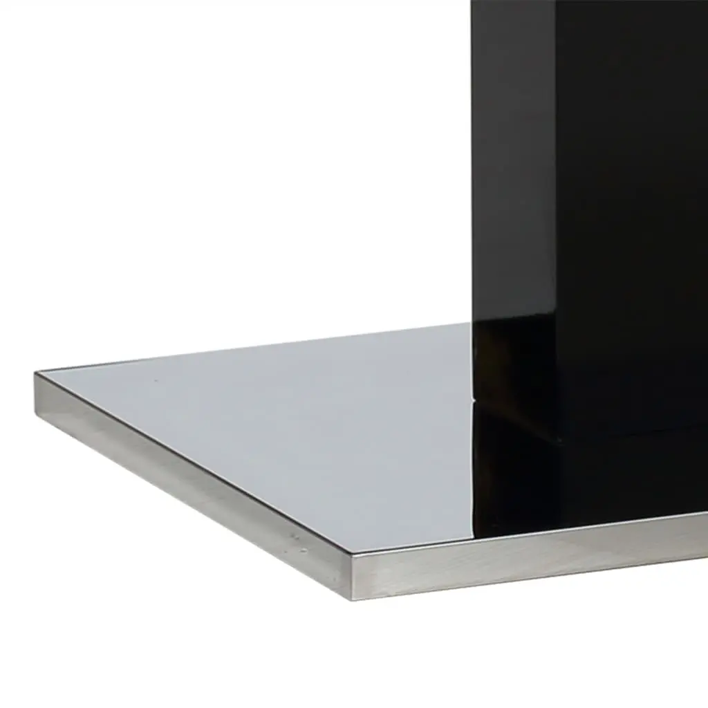 vidaXL Extendable Dining Table High Gloss Black 180x90x76 cm MDF