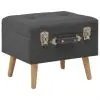 vidaXL Storage Stool 40 cm Dark Grey Fabric vidaXL Storage Stool 40 cm Dark Grey Fabric