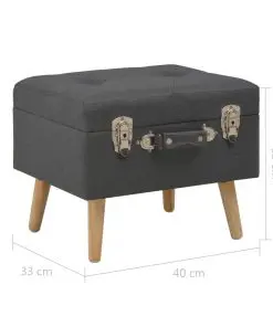 vidaXL Storage Stool 40 cm Dark Grey Fabric